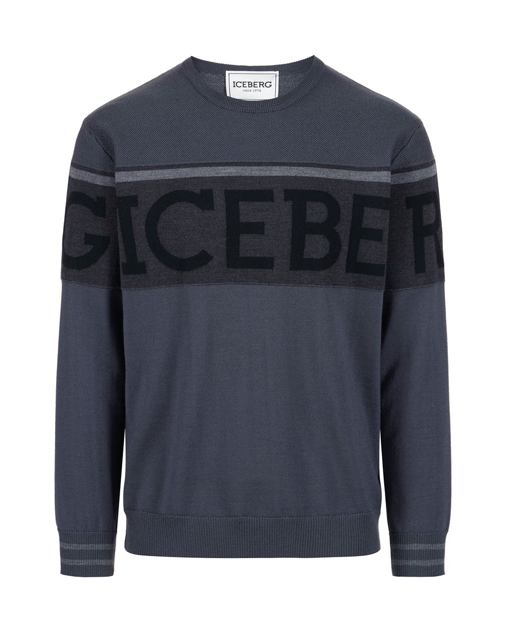 Wool sweater with logo - carosello preview uomo | Iceberg - Official Website