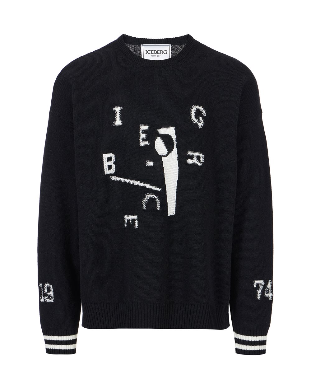 Maglie e Maglioni Uomo Girocollo con Grafiche ICEBERG
