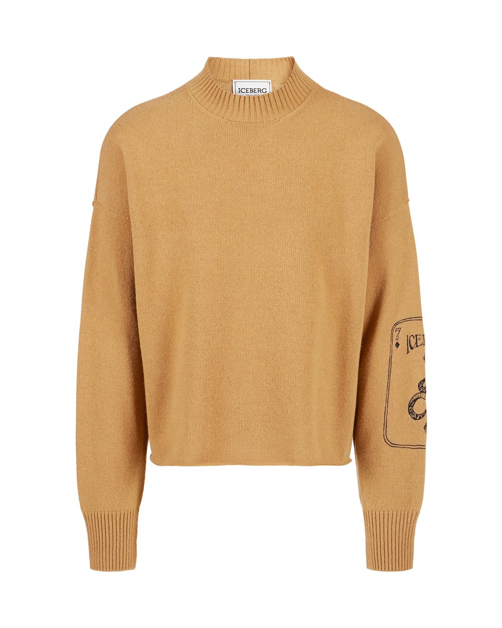 Crew-neck sweater with embroidered logo - carryover  | Iceberg - Official Website