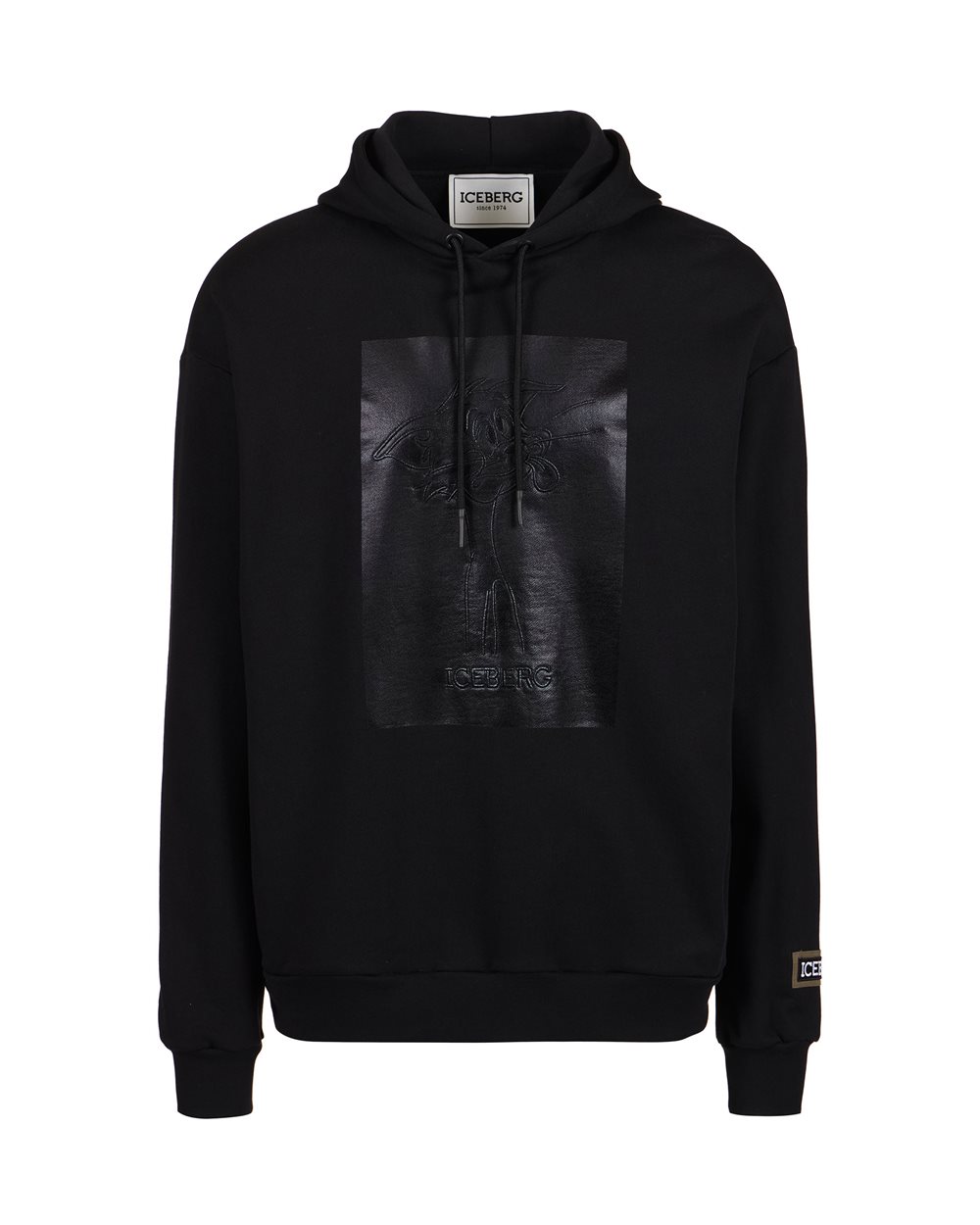 Hooded sweatshirt with rubberized print - New in | Iceberg - Official Website