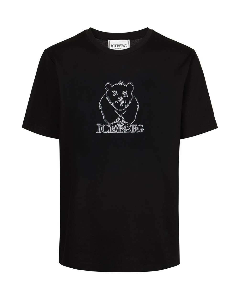 T-shirt with printed and embroidered Bear - New in | Iceberg - Official Website