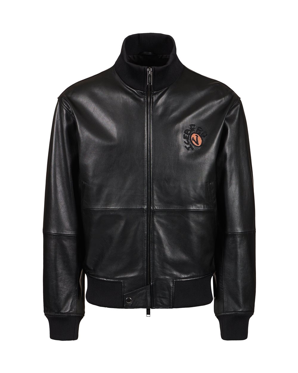 Leather bomber jacket with Bear detail - New in | Iceberg - Official Website