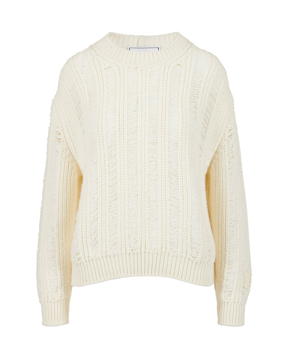 Crew-neck sweater in mouliné nylon wool - New in | Iceberg - Official Website