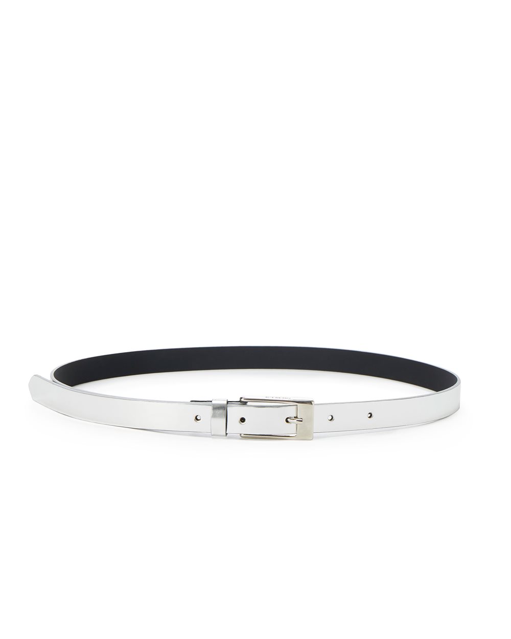 Thin mirror-effect belt with logo buckle - per abilitare | Iceberg - Official Website