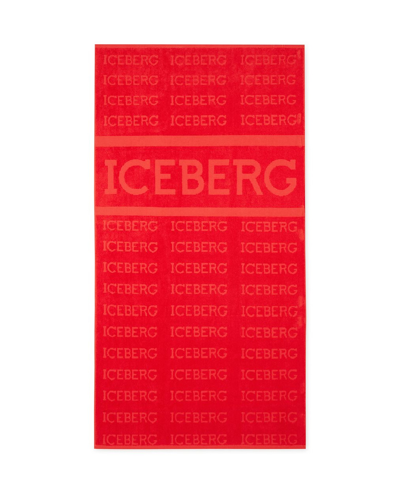 Beach towel with allover logo - Accessories | Iceberg - Official Website
