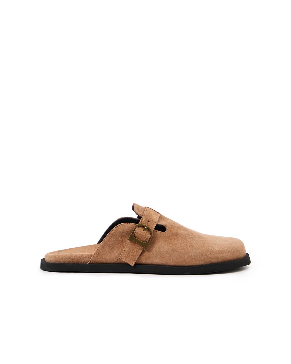 Low-cut mule slippers in terracotta color with strap and buckle | Iceberg - Official Website
