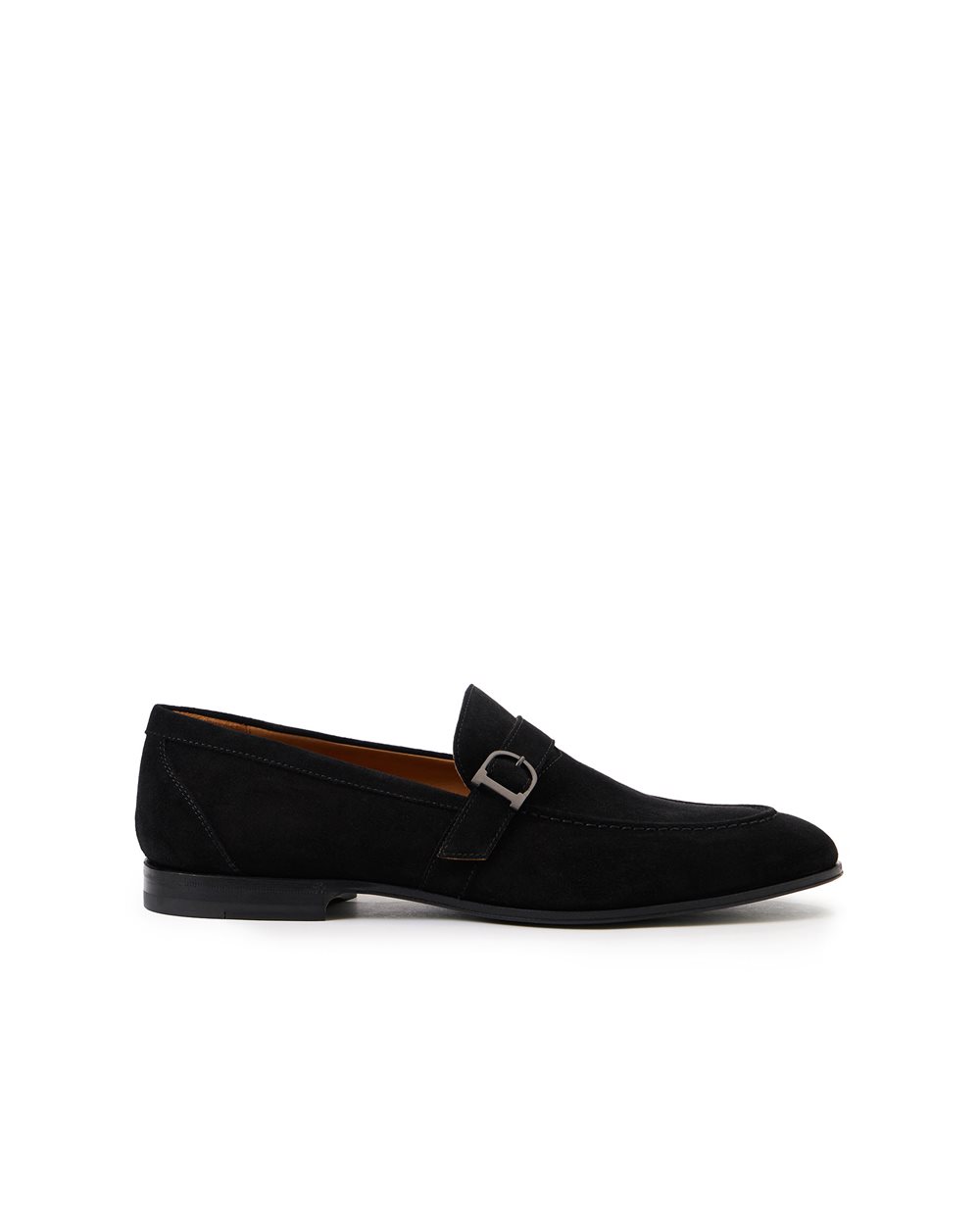 Black Calfskin Loafer with Side Strap and Buckle | Iceberg - Official Website