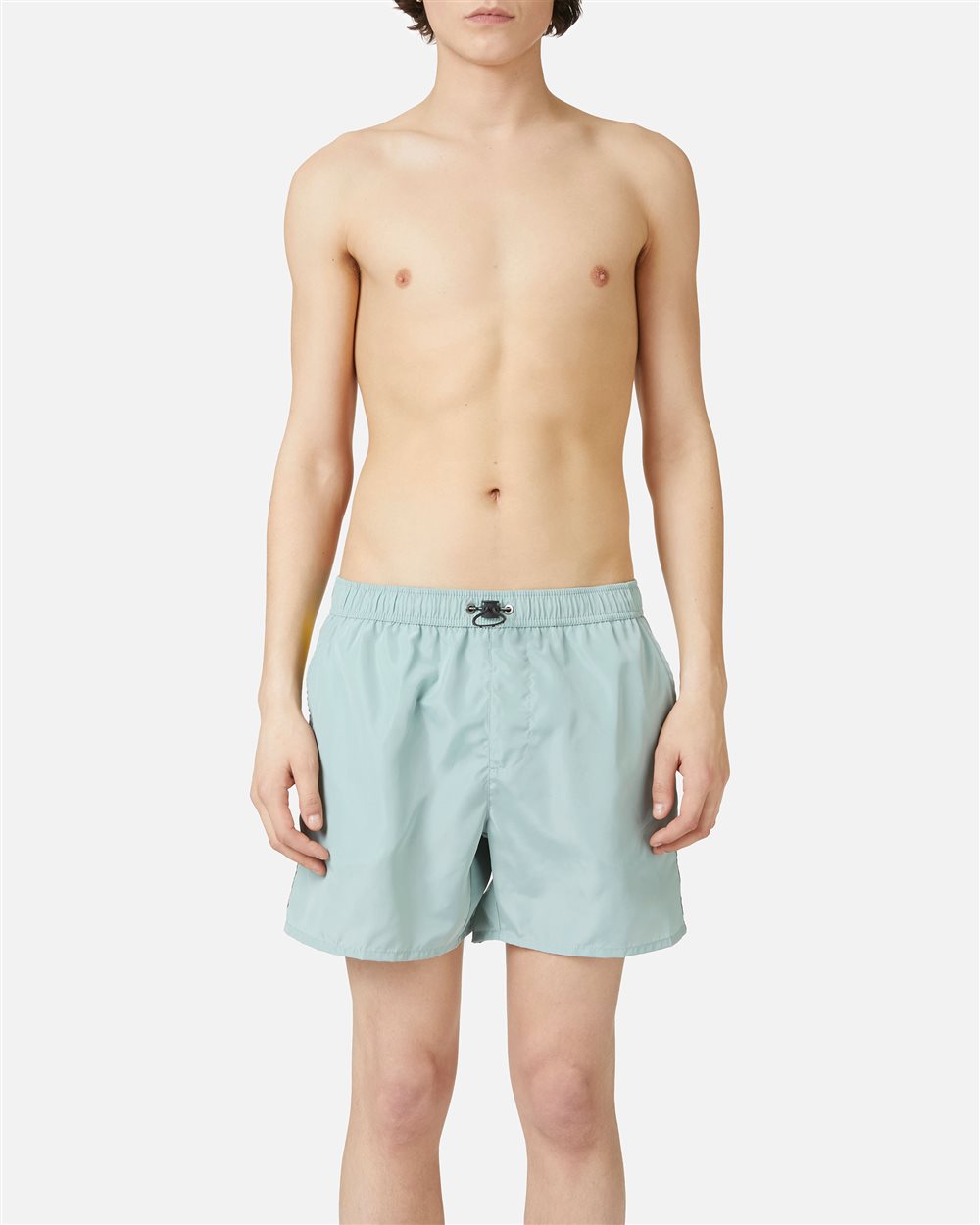 Sage Green Swim Trunks with Contrast Drawstring - Uomo | Iceberg - Official Website