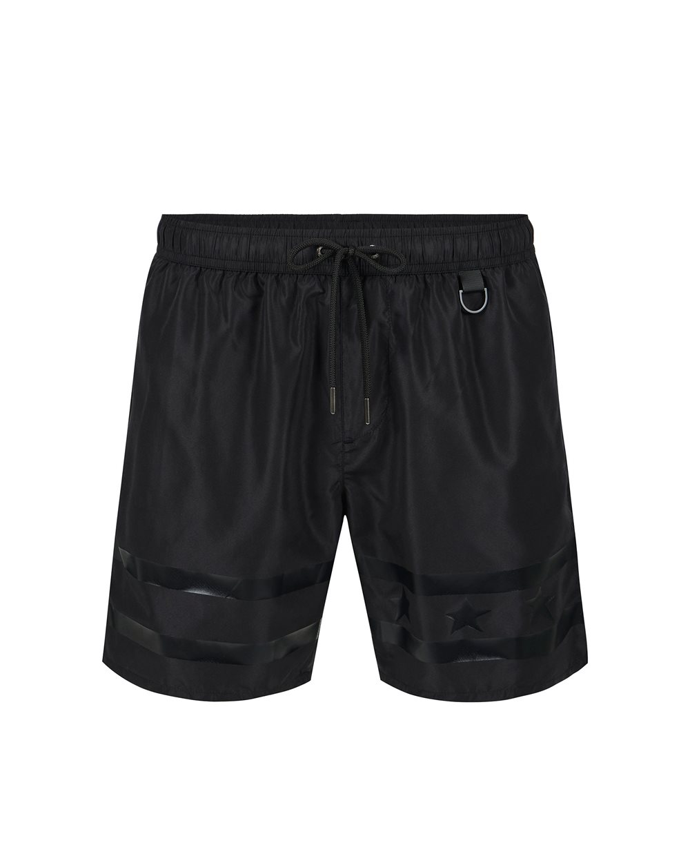 Black swim trunks with tone-on-tone rubber prints and drawstring - Uomo | Iceberg - Official Website
