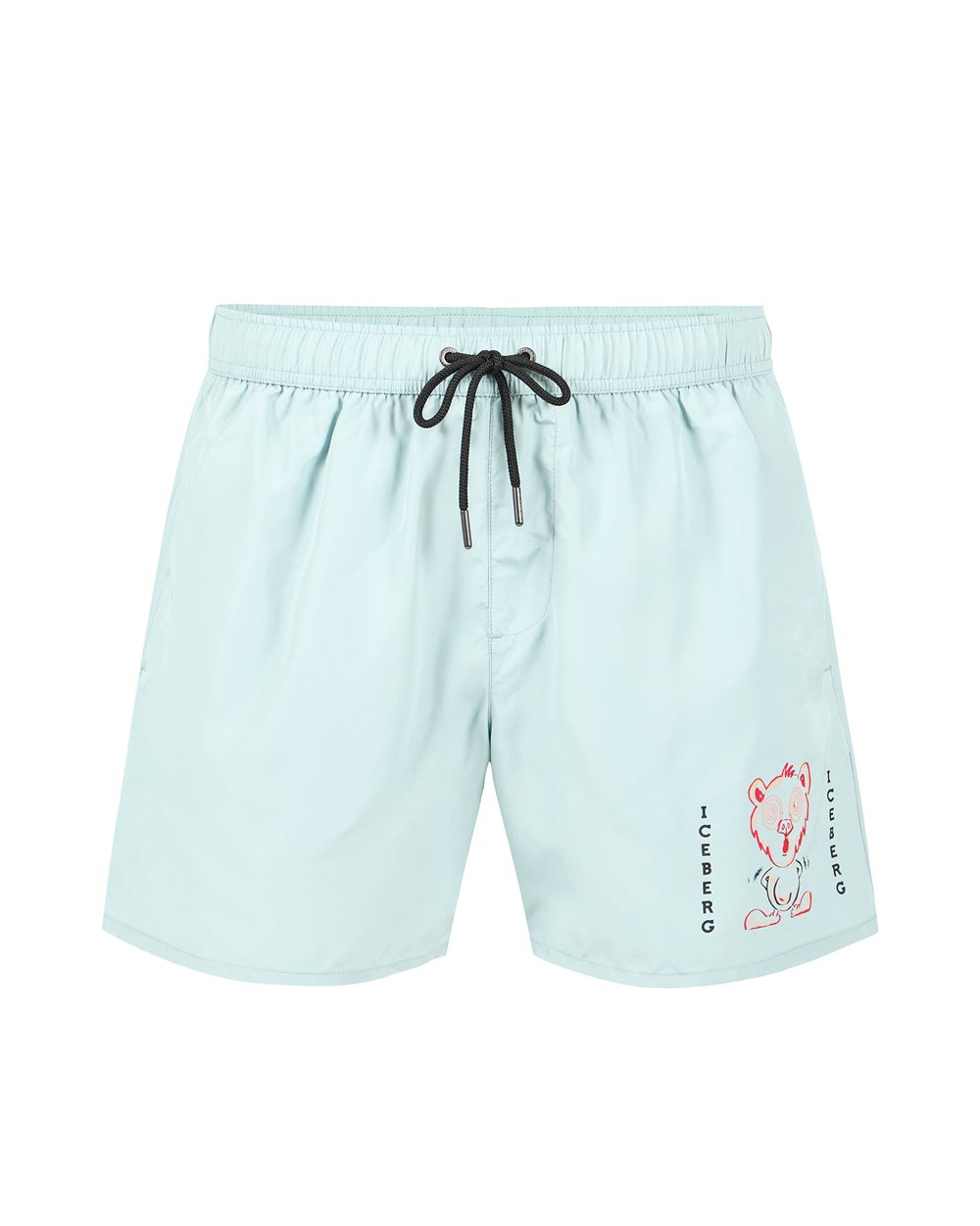 Boxer mare verde salvia con stampe e coulisse - Beachwear | Iceberg - Official Website