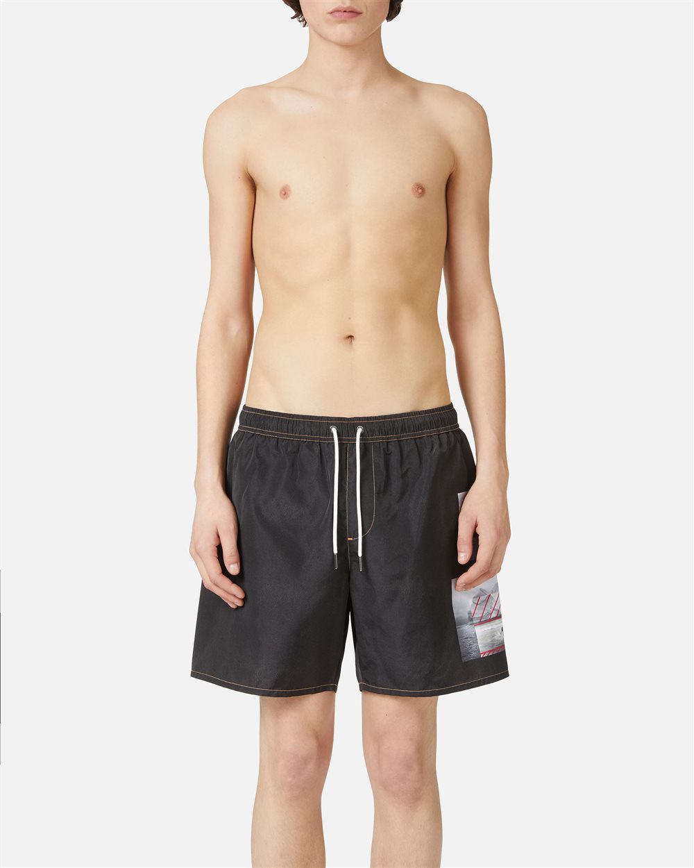 Black swim trunks with prints and drawstring - PER FARE LE REGOLE | Iceberg - Official Website