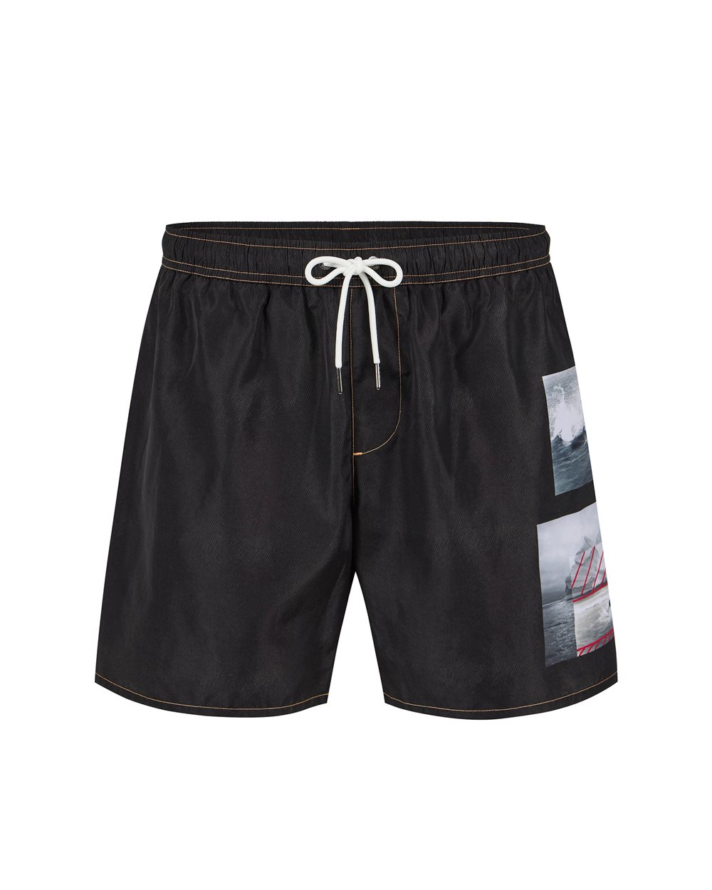 Black swim trunks with prints and drawstring - PER FARE LE REGOLE | Iceberg - Official Website