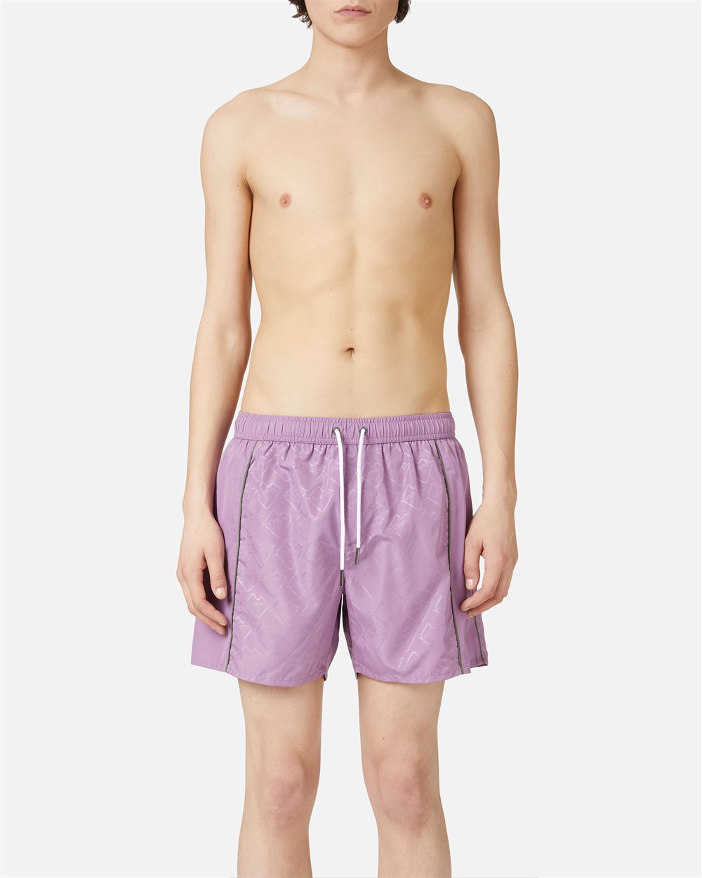 Purple swim trunks with tone-on-tone side bands and drawstring - per abilitare | Iceberg - Official Website