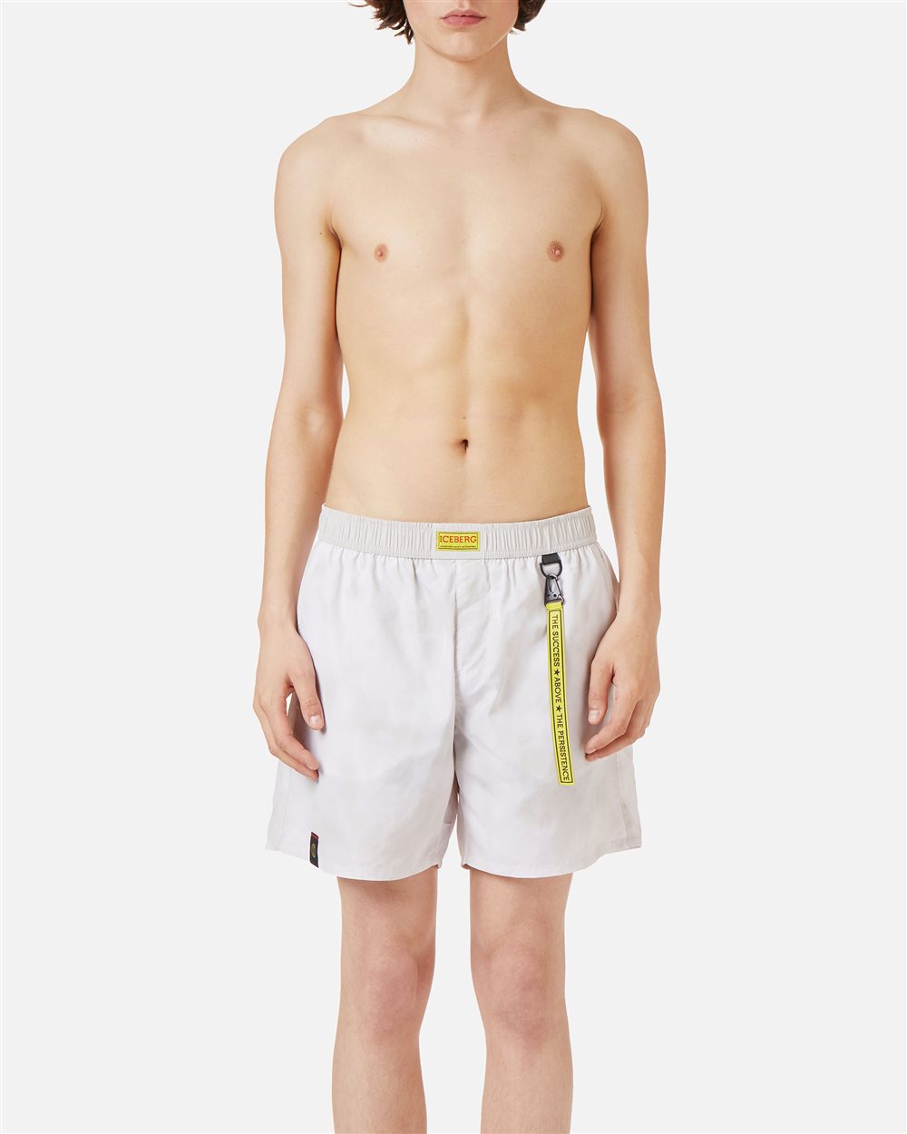 Boxer color coccio con elastico, coulisse e logo Iceberg - Beachwear | Iceberg - Official Website