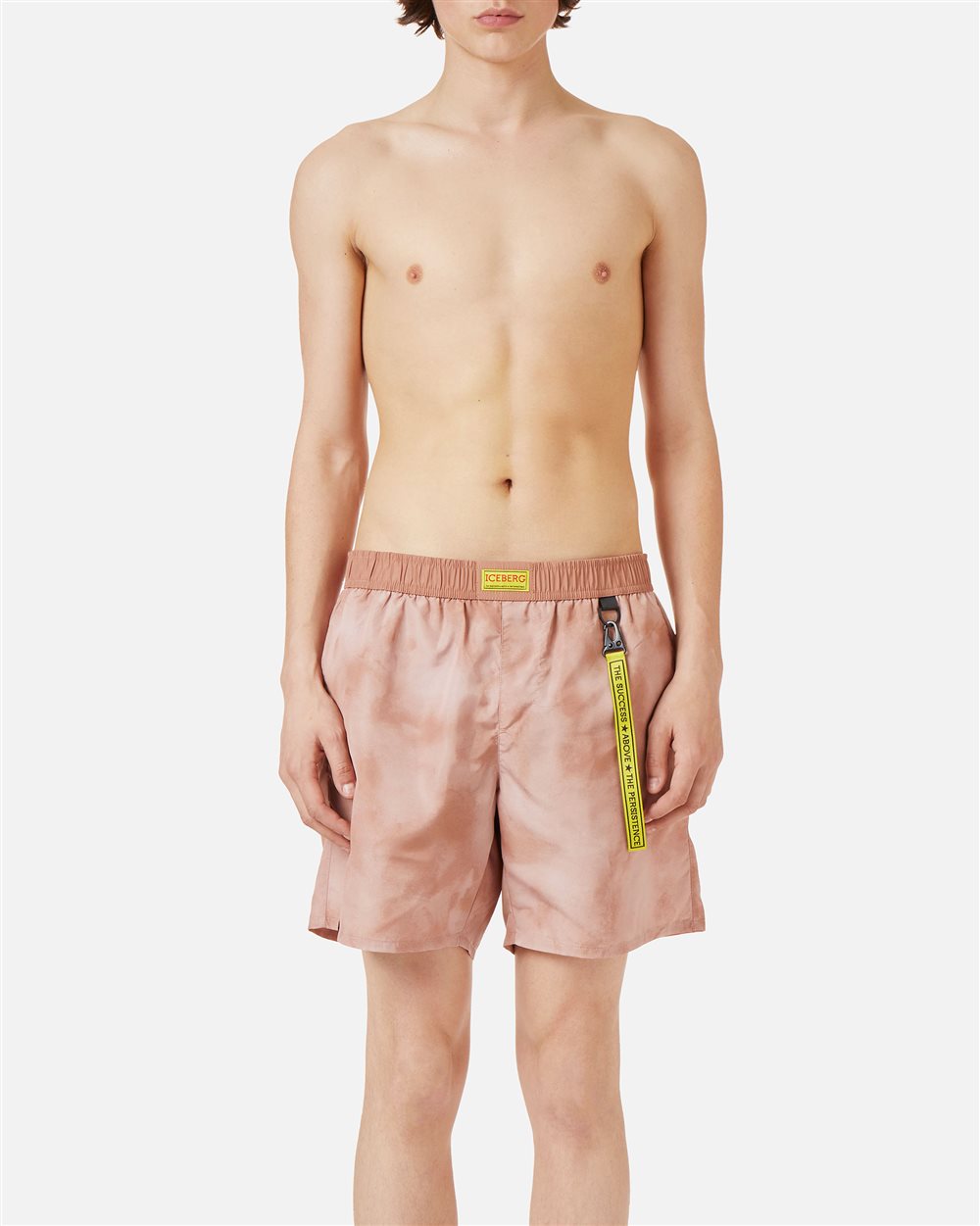 Powder pink boxer shorts with elastic, drawstring and Iceberg logo - PER FARE LE REGOLE | Iceberg - Official Website