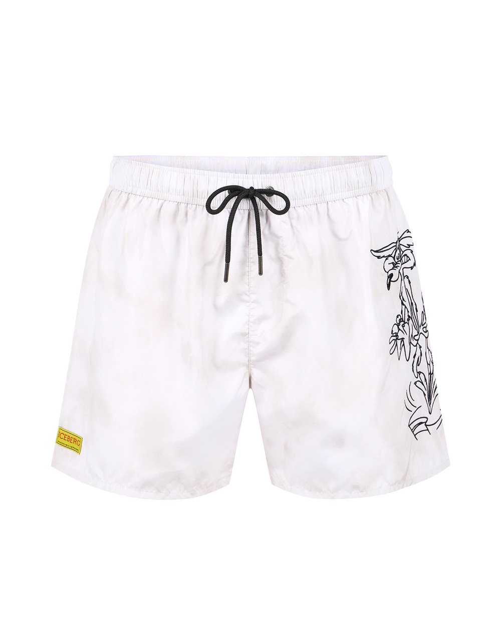 Boxer mare con coulisse color grigio blu con stampa sulla gamba sinistra e logo Iceberg - Beachwear | Iceberg - Official Website
