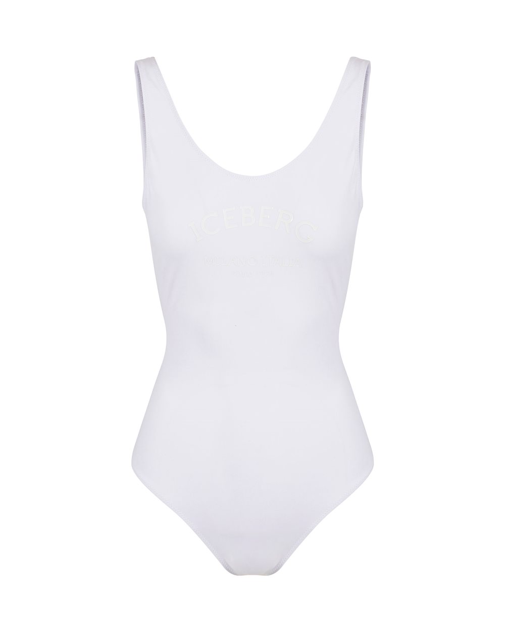 Costume intero bianco modello olimpionico con logo Iceberg tono su tono - Beachwear | Iceberg - Official Website
