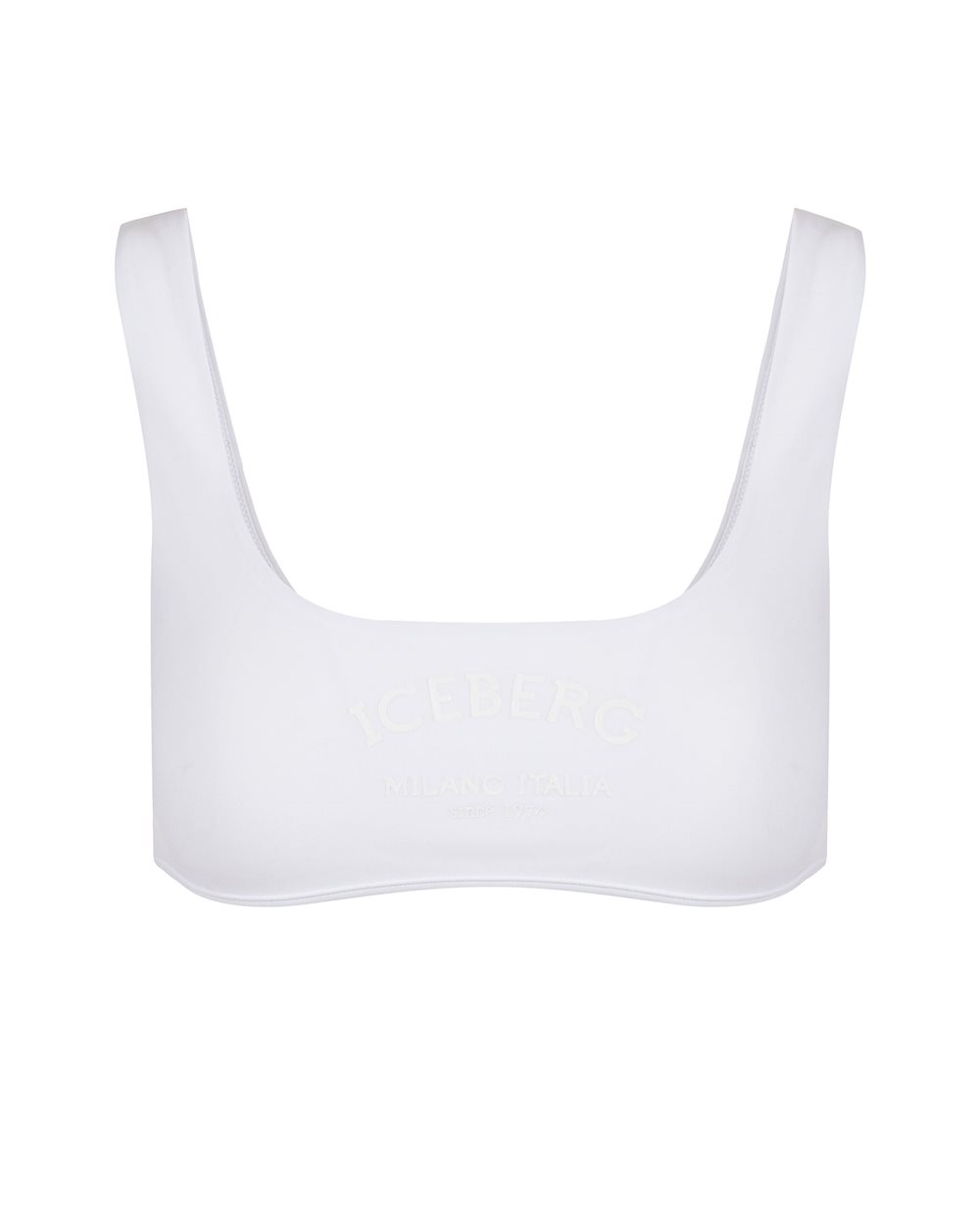 Top mare bianco con logo Iceberg tono su tono sul davanti - Beachwear | Iceberg - Official Website