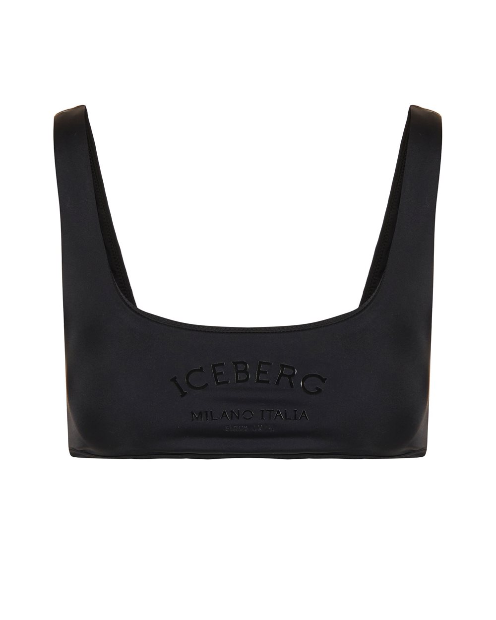 Top mare nero con logo Iceberg tono su tono sul davanti - Beachwear | Iceberg - Official Website