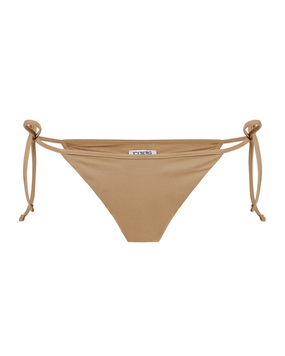 Mud-colored swim briefs with adjustable ties on the sides - Beachwear | Iceberg - Official Website