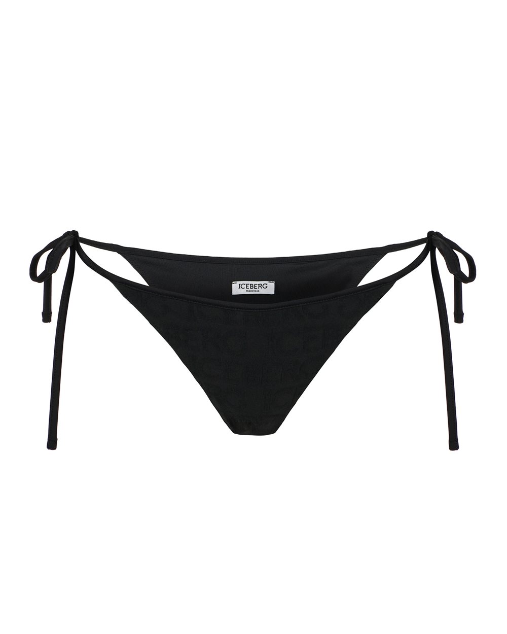 Black swimsuit briefs with side ties and allover Iceberg logo - per abilitare | Iceberg - Official Website