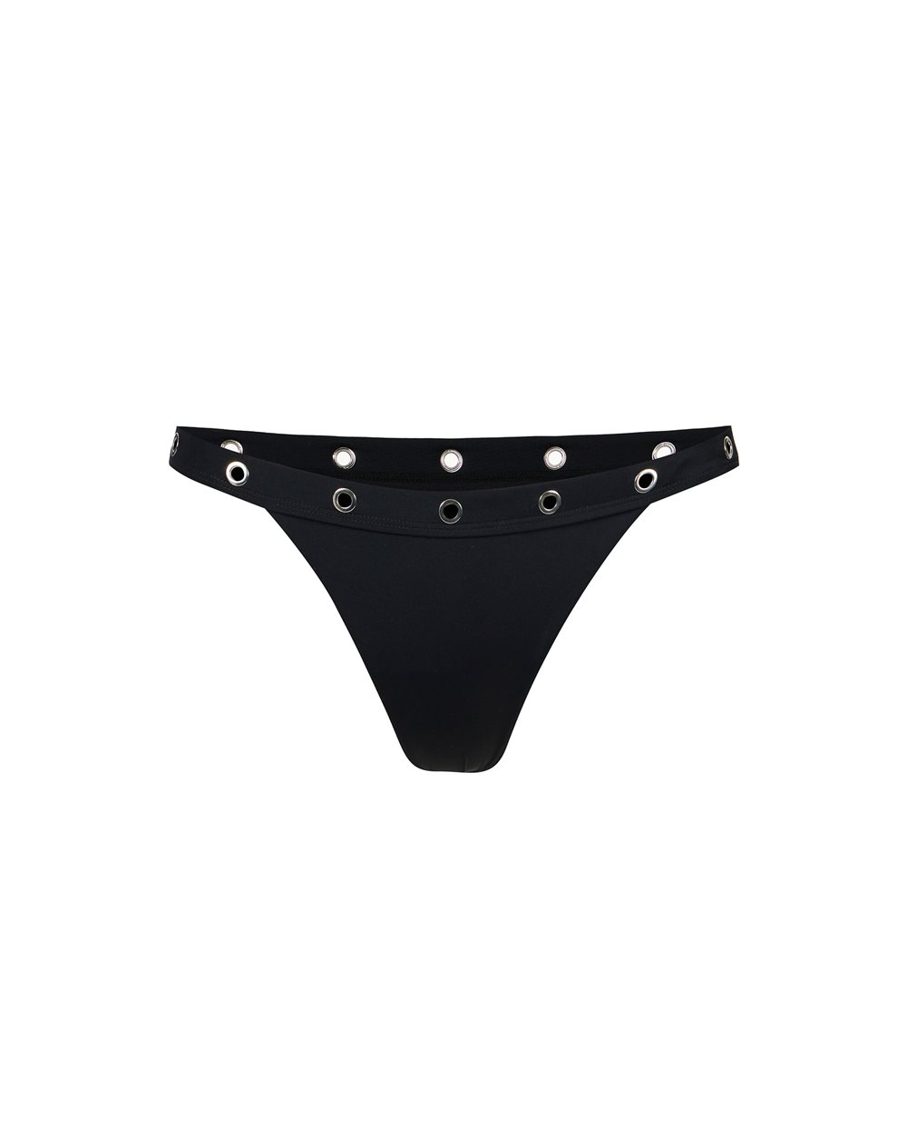 Black high-leg briefs with metal studs at the waist - per abilitare | Iceberg - Official Website