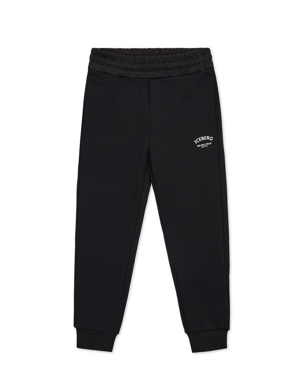 Jogger in felpa nero con logo Iceberg istituzionale sul lato sinistro | Iceberg - Official Website