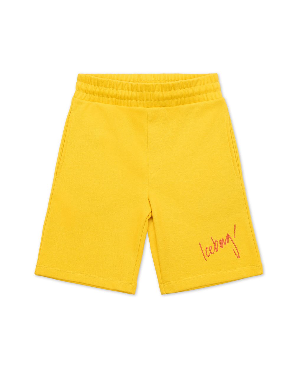 Bermuda gialle con logo rosso sul lato | Iceberg - Official Website