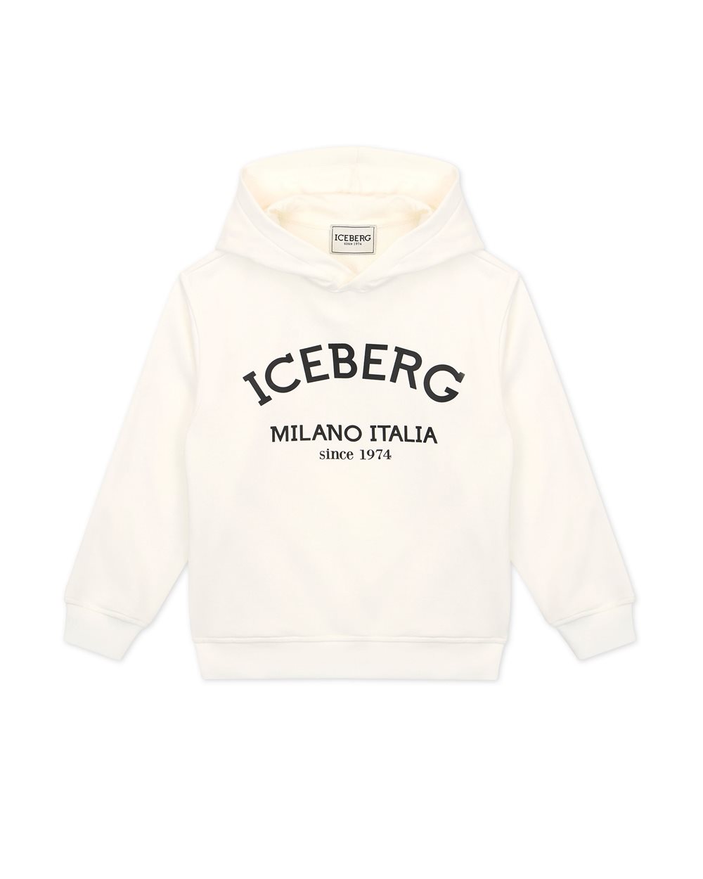 Cream hoodie with institutional Iceberg logo on the front | Iceberg - Official Website