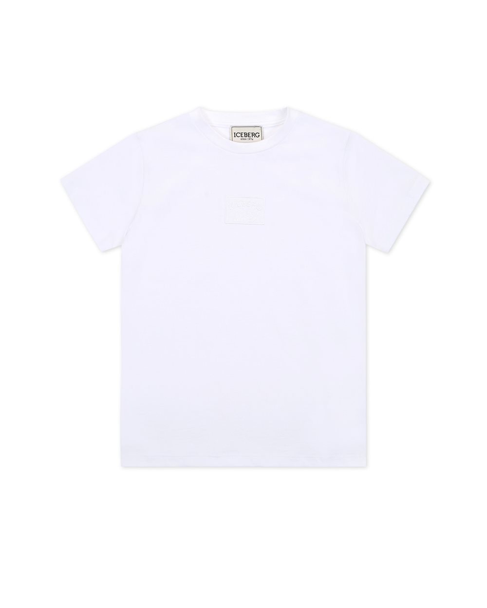 Classic Short Sleeve White Cotton T-Shirt - Kids | Iceberg - Official Website