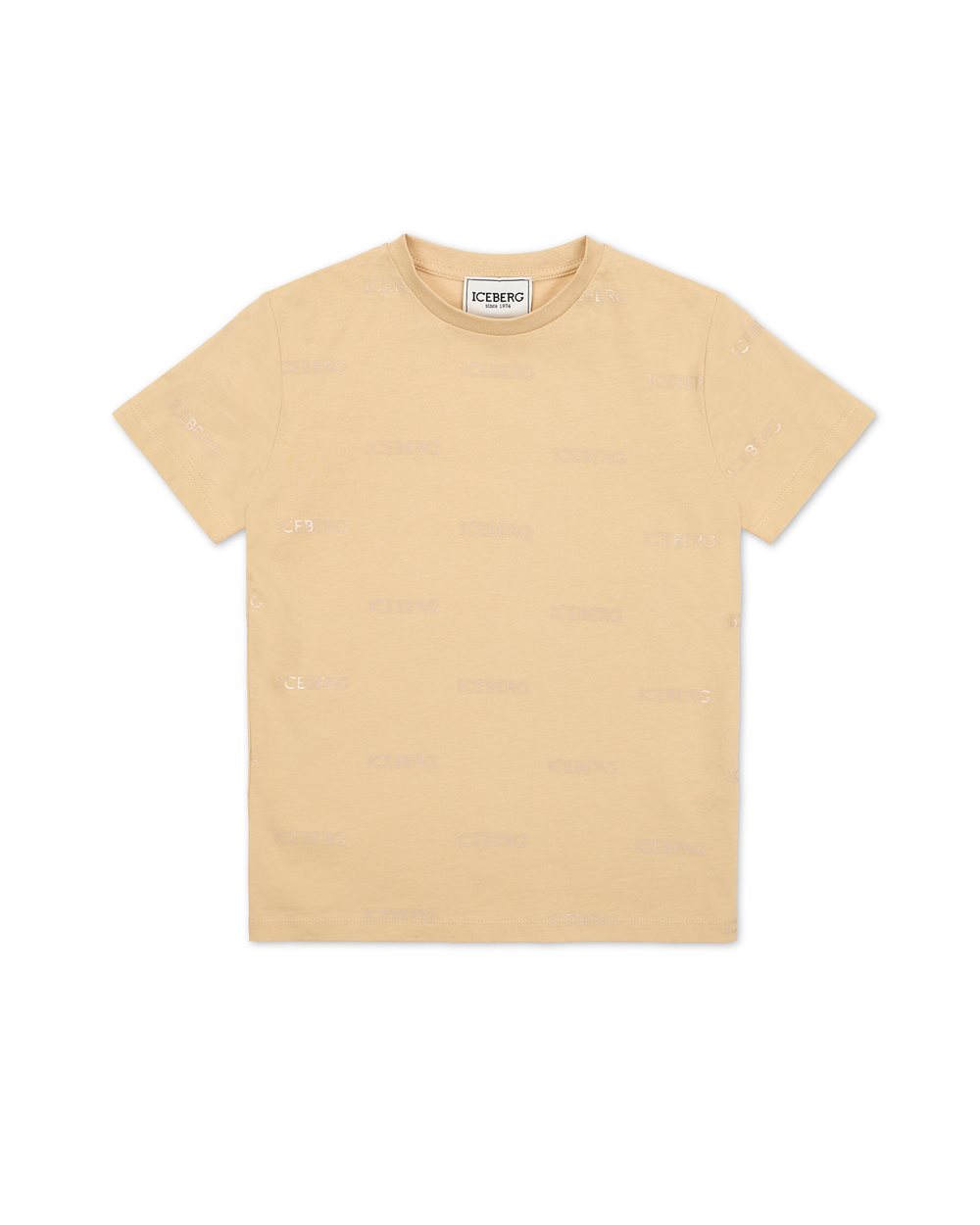 T-shirt color corda di cotone a maniche corte classica - Bambino | Iceberg - Official Website