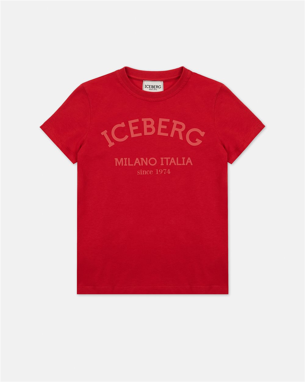 T-shirt rossa con logo Iceberg istituzionale sul davanti - KIDS CARTOON | Iceberg - Official Website