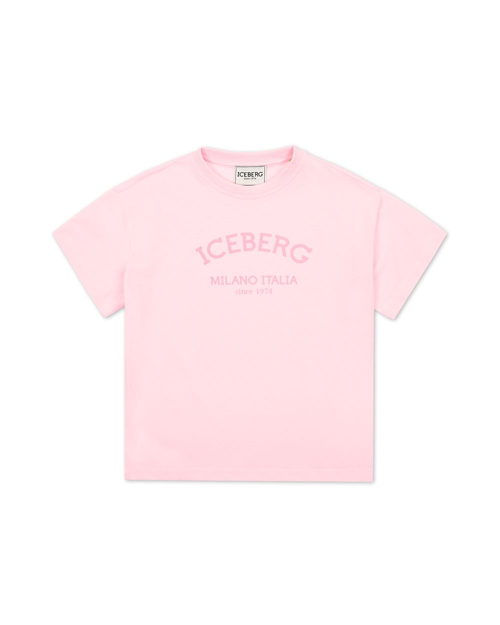 T-shirt color blush con logo Iceberg istituzionale sul davanti - Bambina | Iceberg - Official Website