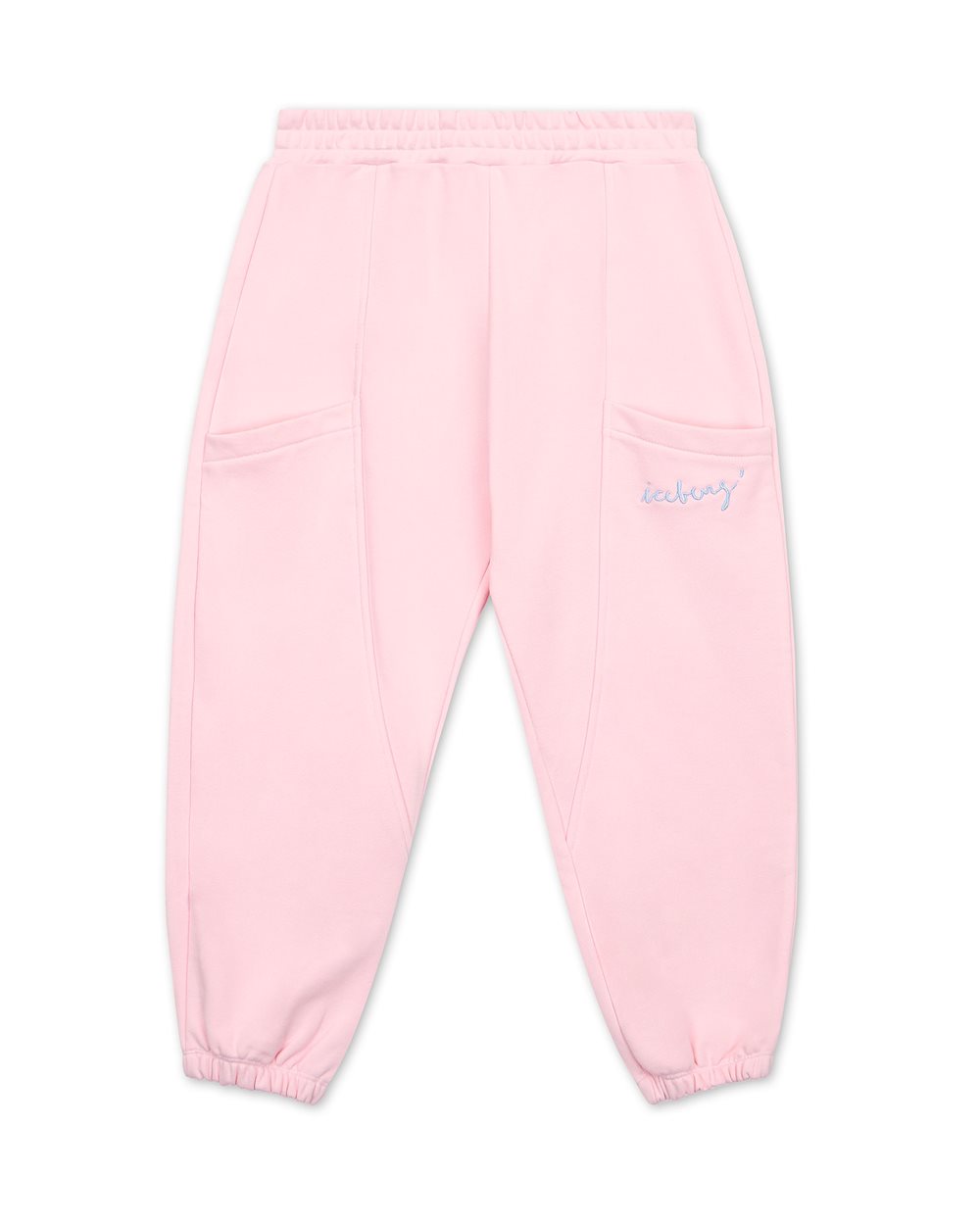 Jogger pants in melange red jersey with Iceberg logo - Kids | Iceberg - Official Website