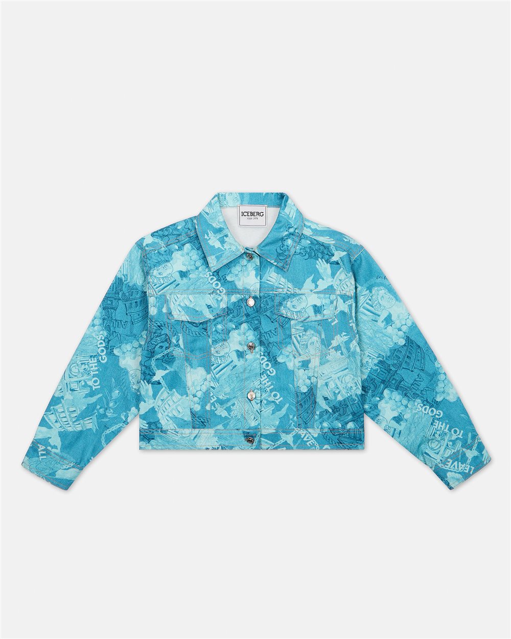Giubbotto di jeans modello cropped color indaco tie dye - Bambina | Iceberg - Official Website