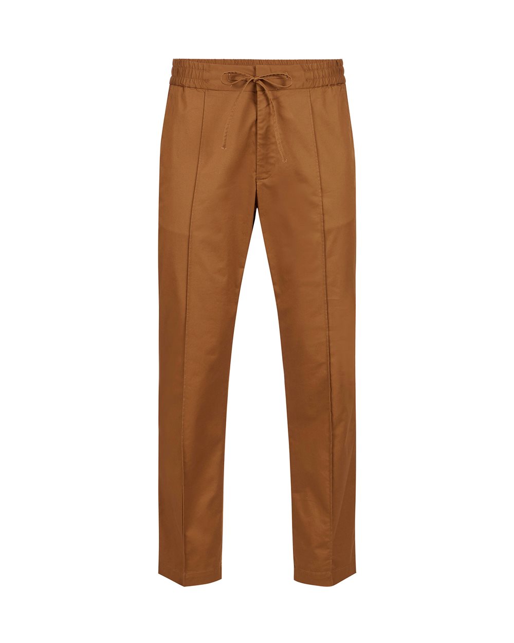 Burnt brown jogging fit trousers in stretch cotton gabardine - Trousers | Iceberg - Official Website