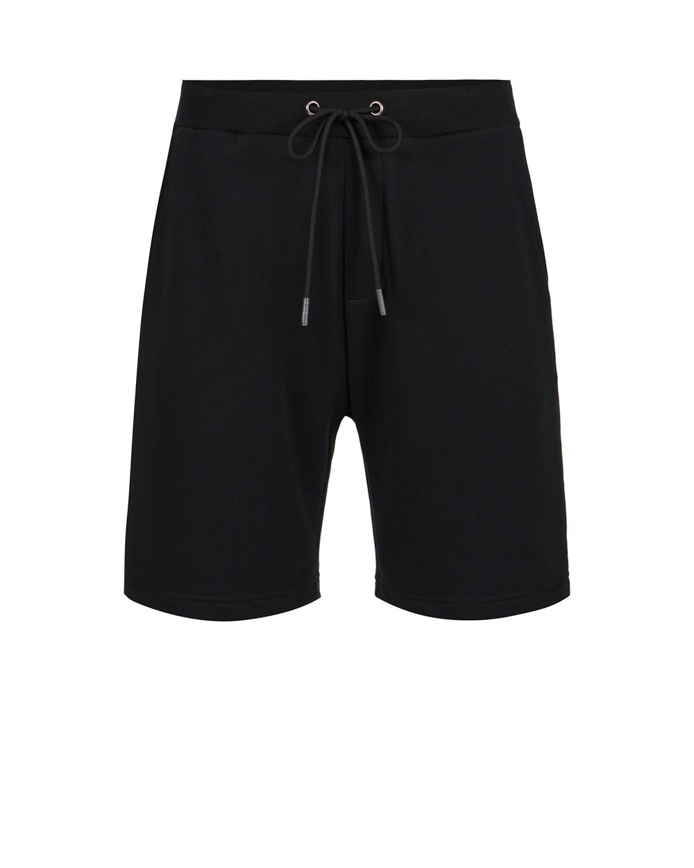 Black slim fit Bermuda shorts in cotton fleece with Bear print - Man | Iceberg - Official Website