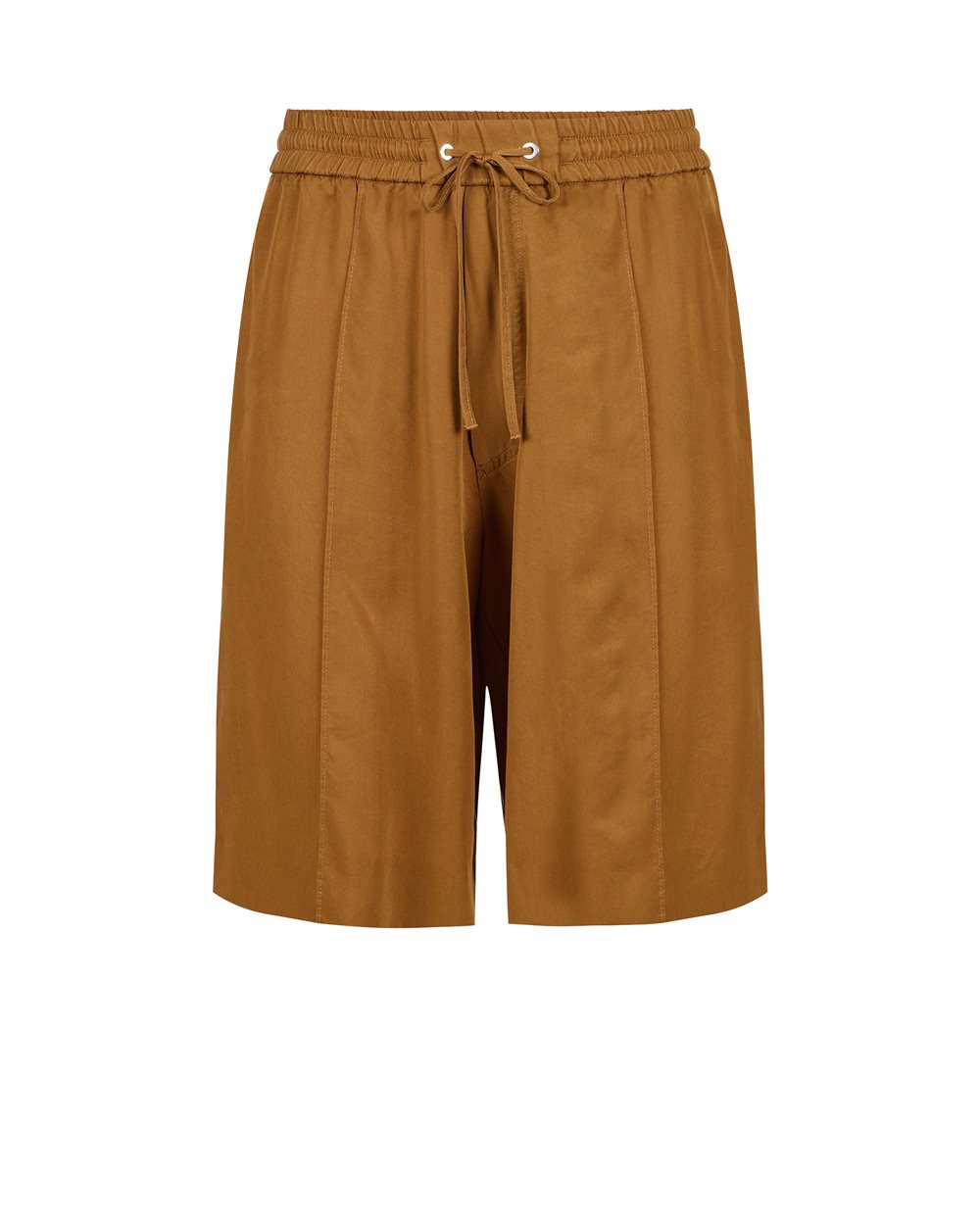 Comfort fit oil-colored Bermuda shorts in Tencel with contrasting stripes - Trousers | Iceberg - Official Website