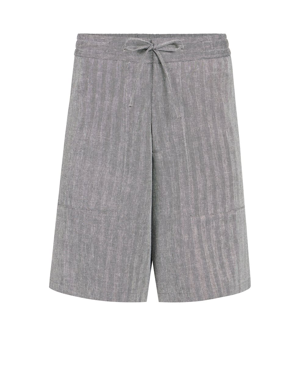 Regular Fit Bermuda-Shorts aus schwarz-weißem Herringbone-Stoff. - Herren | Iceberg - Official Website