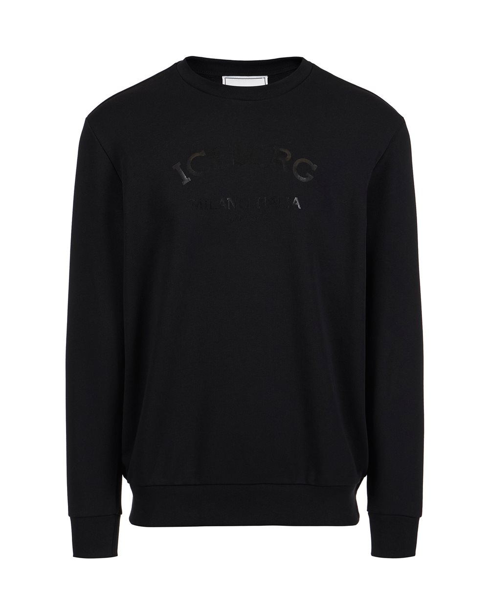 Black crewneck slim fit sweatshirt with Iceberg logo | Iceberg - Official Website