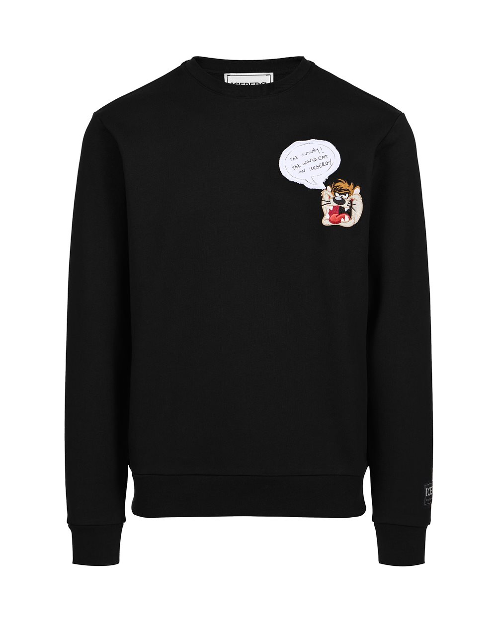 Felpa nera girocollo classic regular fit con dettaglio Looney Tunes - Felpe | Iceberg - Official Website