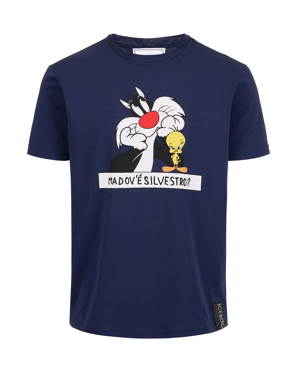 T-shirt blu in cotone sostenibile e stampa Looney Tunes | Iceberg - Official Website