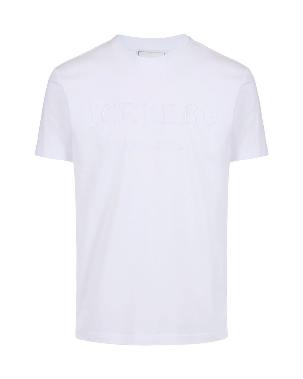 White carry-over cotton T-shirt with institutional logo embroidery - PER FARE LE REGOLE | Iceberg - Official Website