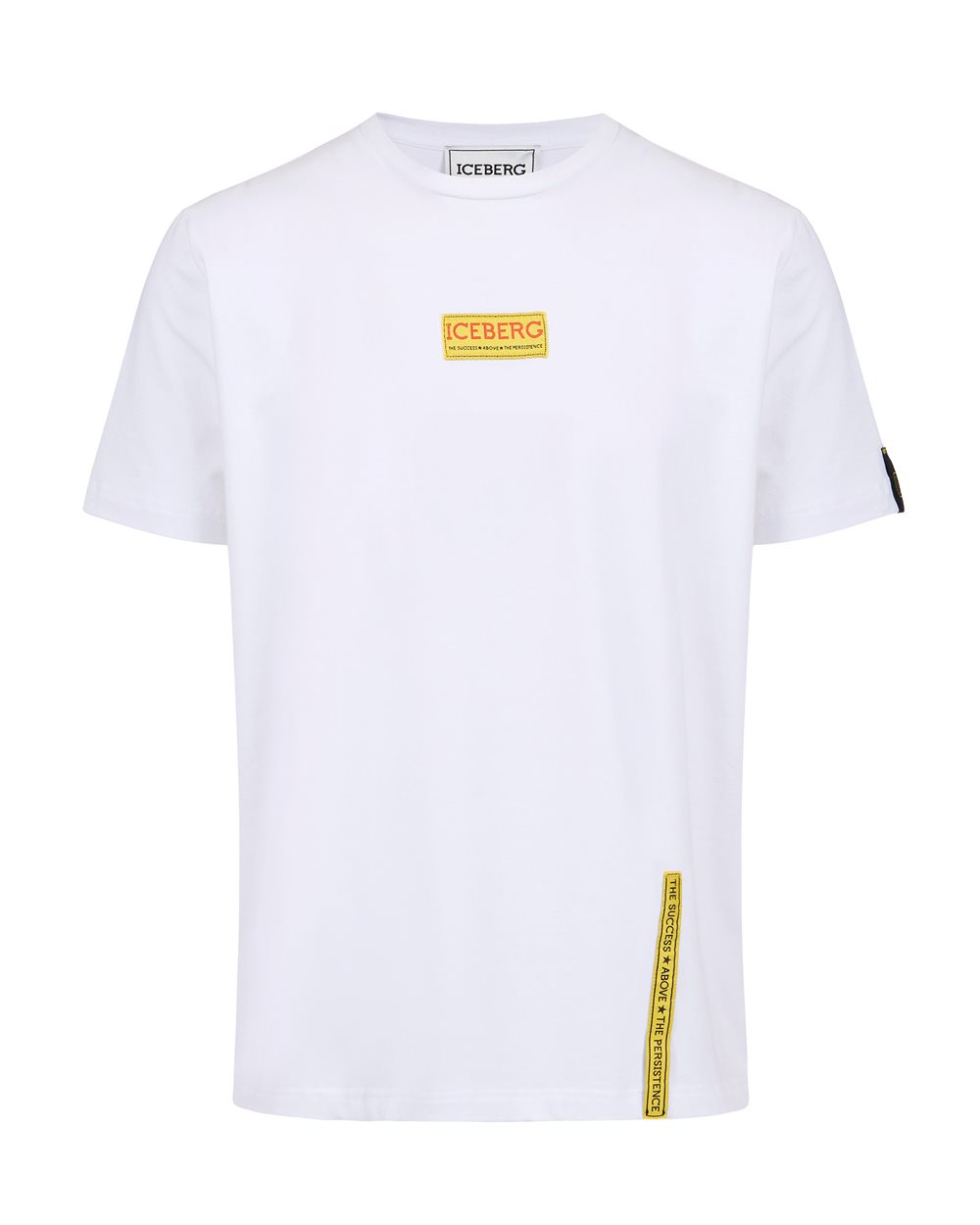 Slim-fit white T-shirt in sustainable cotton jersey - Carosello HP man rtw | Iceberg - Official Website