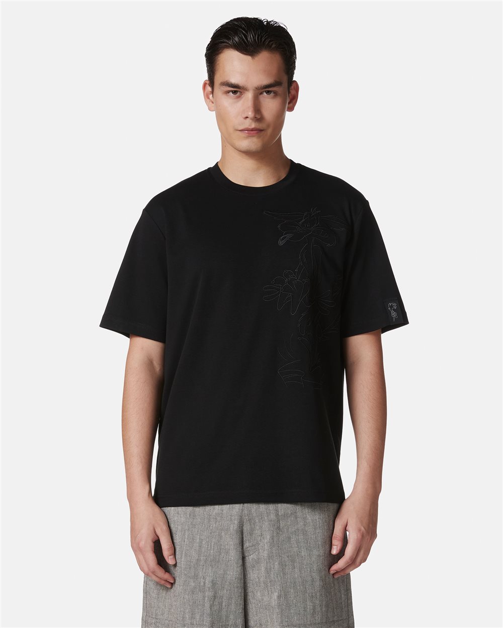 Schwarzes Regular Fit T-Shirt aus nachhaltigem Interlock-Stoff. - Herren | Iceberg - Official Website