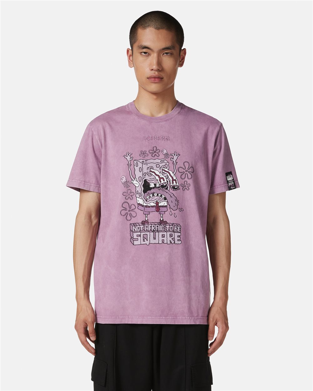 Raspberry Regular Fit Jersey T-Shirt with SpongeBob Print - SPONGEBOB | Iceberg - Official Website