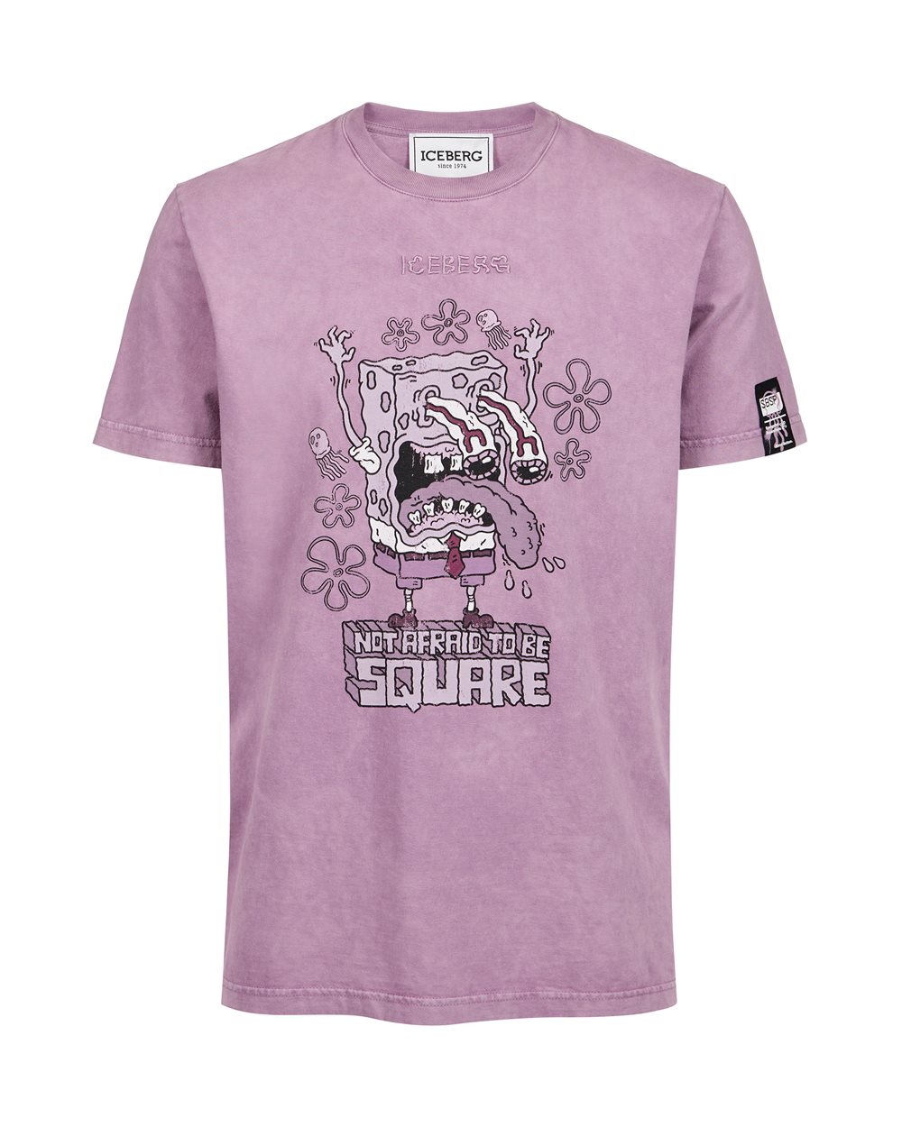 Raspberry Regular Fit Jersey T-Shirt with SpongeBob Print - SPONGEBOB | Iceberg - Official Website