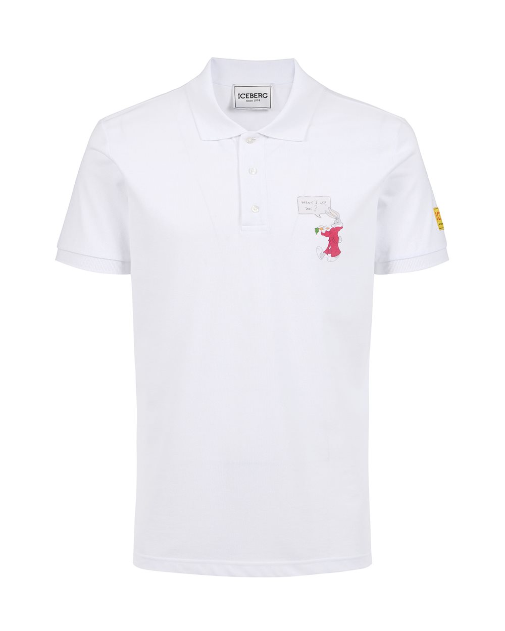 Regular fit white polo in pique fabric - LOONEY TUNES  | Iceberg - Official Website