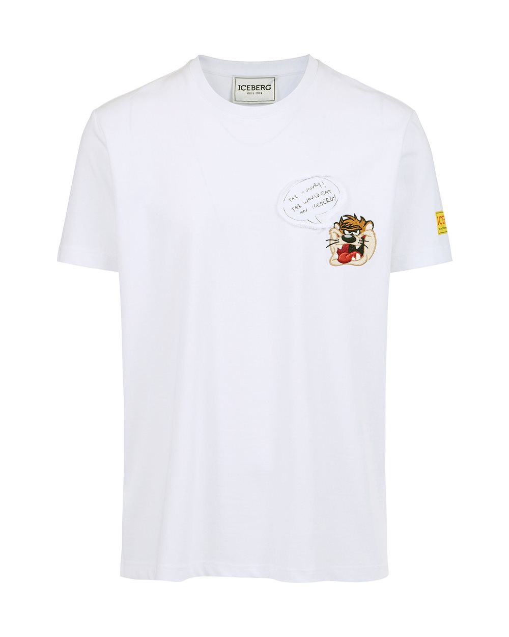 Klassisches weißes T-Shirt im Regular Fit aus Baumwolljersey - Kleidung | Iceberg - Official Website