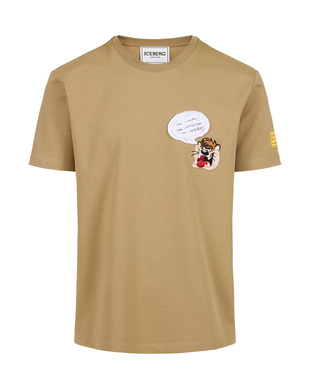 Mud color classic regular fit cotton jersey T-shirt - Private Sale Man | Iceberg - Official Website